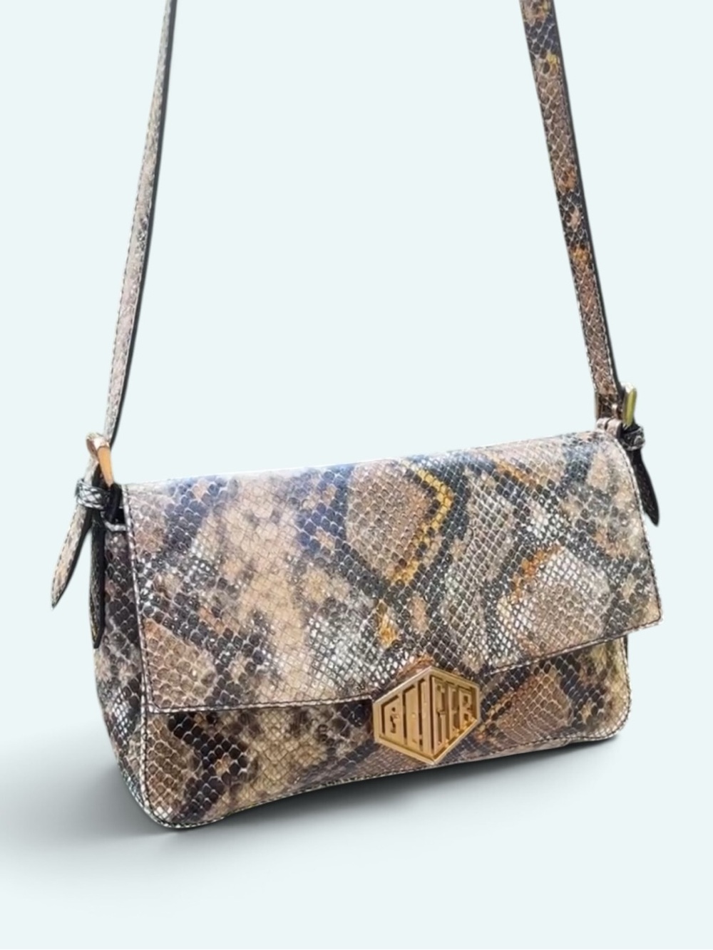 Kurt Geiger RARE “20 Collection” Snake-Print Crossbody